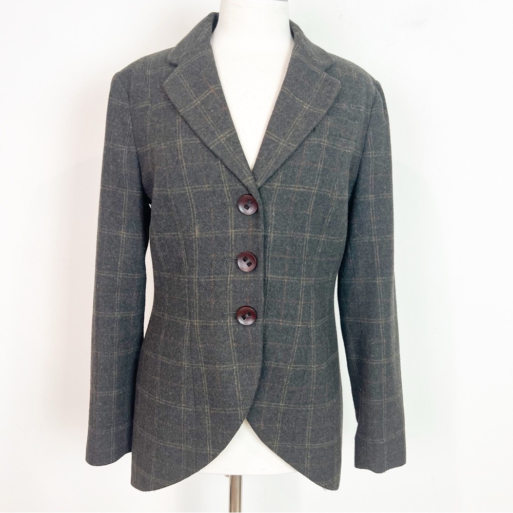 CAbi Women's Gray Plaid Tailored Blazer